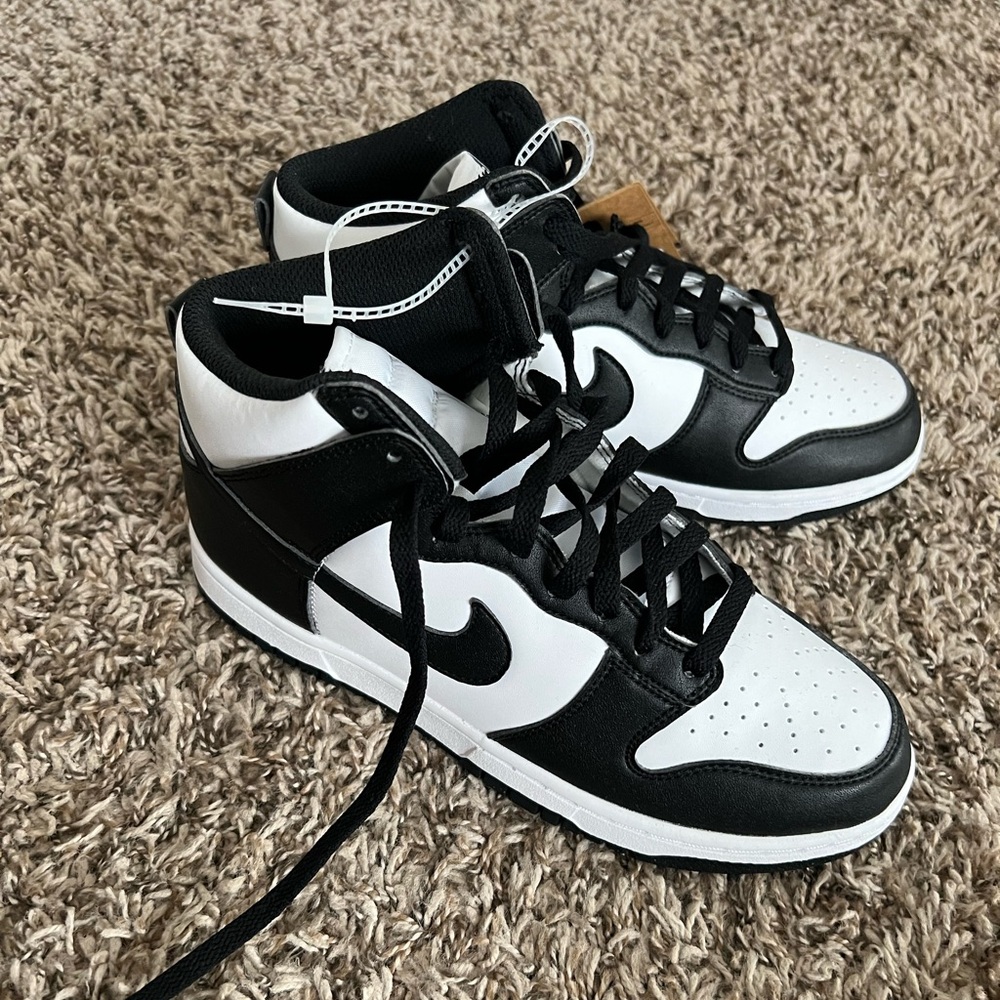 Nike Black and White High Dunk Sneakers